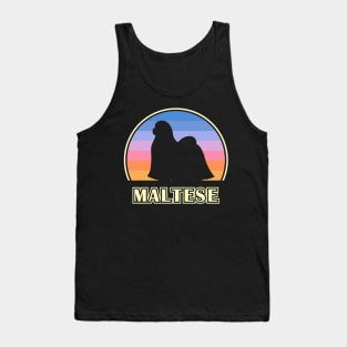 Maltese Vintage Sunset Dog Tank Top